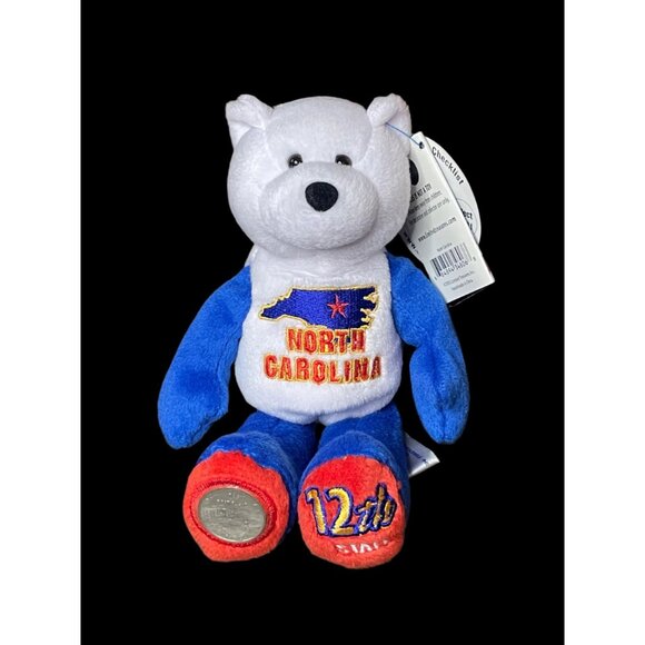 2001 Limited Treasures North Carolina State Quarter Coin Bean Bear Plush - Picture 2 of 5